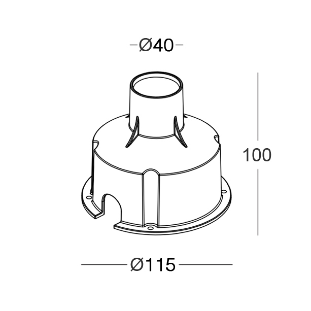 D.BOX.030.01 - Boîte d'encastrement en polycarbonate pour  Rim/Cut 45